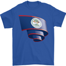 Curled Belize Flag Belizean Day Football Mens T-Shirt 100% Cotton Royal Blue