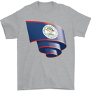 Curled Belize Flag Belizean Day Football Mens T-Shirt 100% Cotton Sports Grey