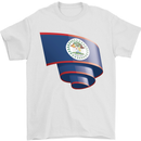 Curled Belize Flag Belizean Day Football Mens T-Shirt 100% Cotton White