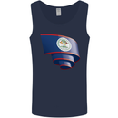 Curled Belize Flag Belizean Day Football Mens Vest Tank Top Navy Blue