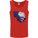 Curled Belize Flag Belizean Day Football Mens Vest Tank Top Red