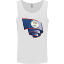 Curled Belize Flag Belizean Day Football Mens Vest Tank Top White