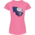 Curled Belize Flag Belizean Day Football Womens Petite Cut T-Shirt Azalea