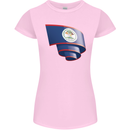 Curled Belize Flag Belizean Day Football Womens Petite Cut T-Shirt Light Pink