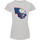 Curled Belize Flag Belizean Day Football Womens Petite Cut T-Shirt Sports Grey