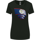 Curled Belize Flag Belizean Day Football Womens Wider Cut T-Shirt Black