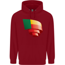 Curled Benin Flag Beninese Day Football Childrens Kids Hoodie Red
