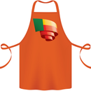 Curled Benin Flag Beninese Day Football Cotton Apron 100% Organic Orange