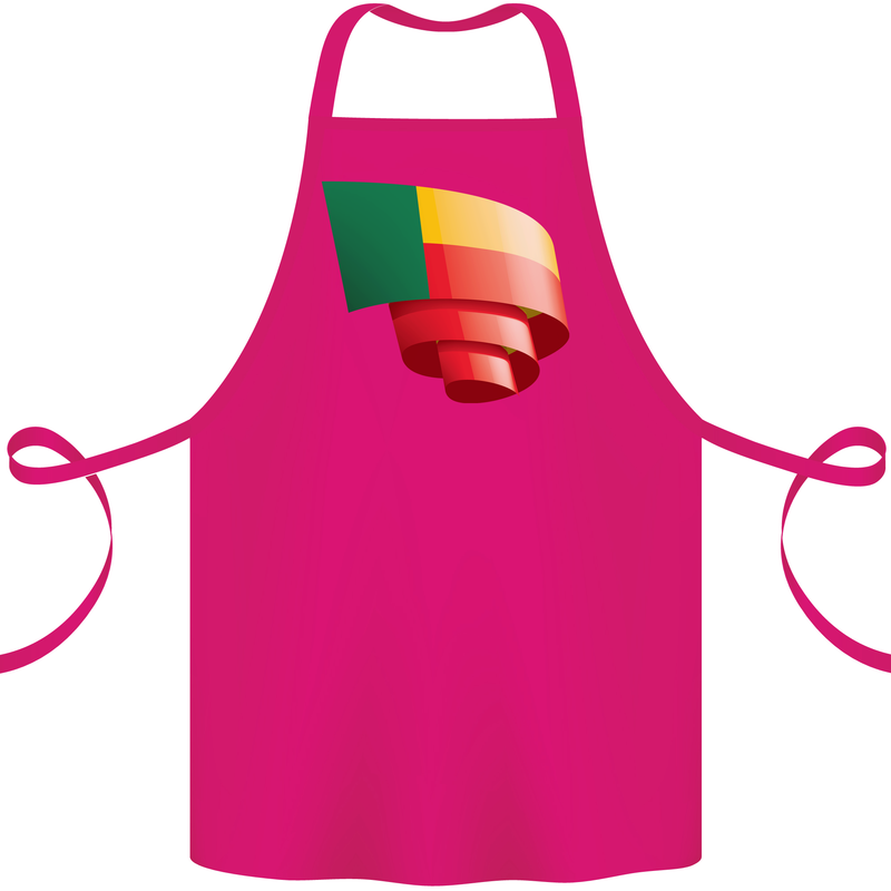 Curled Benin Flag Beninese Day Football Cotton Apron 100% Organic Pink