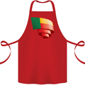 Curled Benin Flag Beninese Day Football Cotton Apron 100% Organic Red