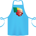 Curled Benin Flag Beninese Day Football Cotton Apron 100% Organic Turquoise