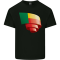 Curled Benin Flag Beninese Day Football Kids T-Shirt Childrens Black