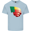 Curled Benin Flag Beninese Day Football Kids T-Shirt Childrens Light Blue
