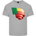 Curled Benin Flag Beninese Day Football Kids T-Shirt Childrens Sports Grey