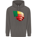 Curled Benin Flag Beninese Day Football Mens 80% Cotton Hoodie Charcoal