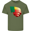 Curled Benin Flag Beninese Day Football Mens Cotton T-Shirt Tee Top Military Green
