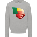 Curled Benin Flag Beninese Day Football Mens Sweatshirt Jumper Sports Grey