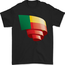 Curled Benin Flag Beninese Day Football Mens T-Shirt 100% Cotton Black