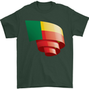 Curled Benin Flag Beninese Day Football Mens T-Shirt 100% Cotton Forest Green