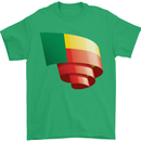 Curled Benin Flag Beninese Day Football Mens T-Shirt 100% Cotton Irish Green