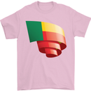 Curled Benin Flag Beninese Day Football Mens T-Shirt 100% Cotton Light Pink
