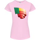 Curled Benin Flag Beninese Day Football Womens Petite Cut T-Shirt Light Pink