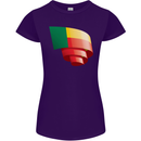 Curled Benin Flag Beninese Day Football Womens Petite Cut T-Shirt Purple
