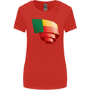 Curled Benin Flag Beninese Day Football Womens Wider Cut T-Shirt Red