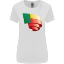 Curled Benin Flag Beninese Day Football Womens Wider Cut T-Shirt White