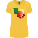 Curled Benin Flag Beninese Day Football Womens Wider Cut T-Shirt Yellow