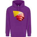 Curled Bhutan Flag Bhutanese Day Football Childrens Kids Hoodie Purple
