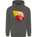 Curled Bhutan Flag Bhutanese Day Football Childrens Kids Hoodie Storm Grey
