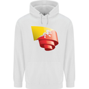 Curled Bhutan Flag Bhutanese Day Football Childrens Kids Hoodie White