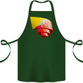 Curled Bhutan Flag Bhutanese Day Football Cotton Apron 100% Organic Forest Green
