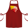 Curled Bhutan Flag Bhutanese Day Football Cotton Apron 100% Organic Maroon