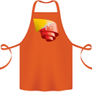 Curled Bhutan Flag Bhutanese Day Football Cotton Apron 100% Organic Orange