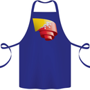 Curled Bhutan Flag Bhutanese Day Football Cotton Apron 100% Organic Royal Blue