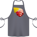 Curled Bhutan Flag Bhutanese Day Football Cotton Apron 100% Organic Steel