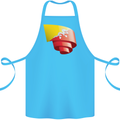 Curled Bhutan Flag Bhutanese Day Football Cotton Apron 100% Organic Turquoise