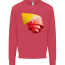 Curled Bhutan Flag Bhutanese Day Football Kids Sweatshirt Jumper Heliconia