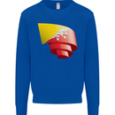 Curled Bhutan Flag Bhutanese Day Football Kids Sweatshirt Jumper Royal Blue