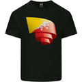 Curled Bhutan Flag Bhutanese Day Football Kids T-Shirt Childrens Black