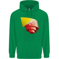 Curled Bhutan Flag Bhutanese Day Football Mens 80% Cotton Hoodie Irish Green