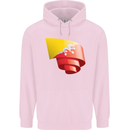 Curled Bhutan Flag Bhutanese Day Football Mens 80% Cotton Hoodie Light Pink