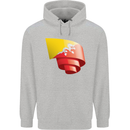 Curled Bhutan Flag Bhutanese Day Football Mens 80% Cotton Hoodie Sports Grey