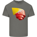 Curled Bhutan Flag Bhutanese Day Football Mens Cotton T-Shirt Tee Top Charcoal