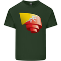 Curled Bhutan Flag Bhutanese Day Football Mens Cotton T-Shirt Tee Top Forest Green