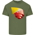 Curled Bhutan Flag Bhutanese Day Football Mens Cotton T-Shirt Tee Top Military Green