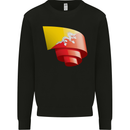 Curled Bhutan Flag Bhutanese Day Football Mens Sweatshirt Jumper Black