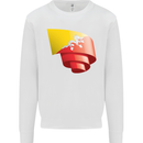 Curled Bhutan Flag Bhutanese Day Football Mens Sweatshirt Jumper White